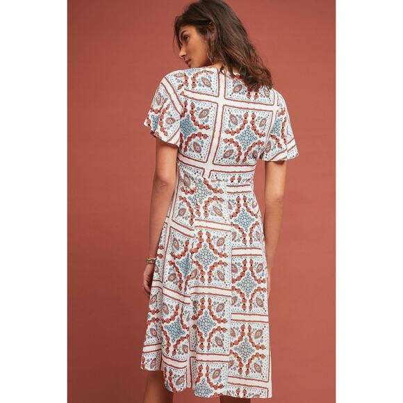 Anthropologie Maeve Praslin Floral Buttondown Dress Women’s 10 Bohemian Pockets - Picture 3 of 11